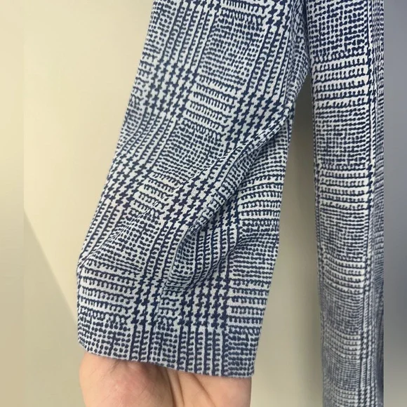 Whirlaway vintage lightweight blazer 3/4 sleeve blue and white houndstooth large - Picture 5 of 8